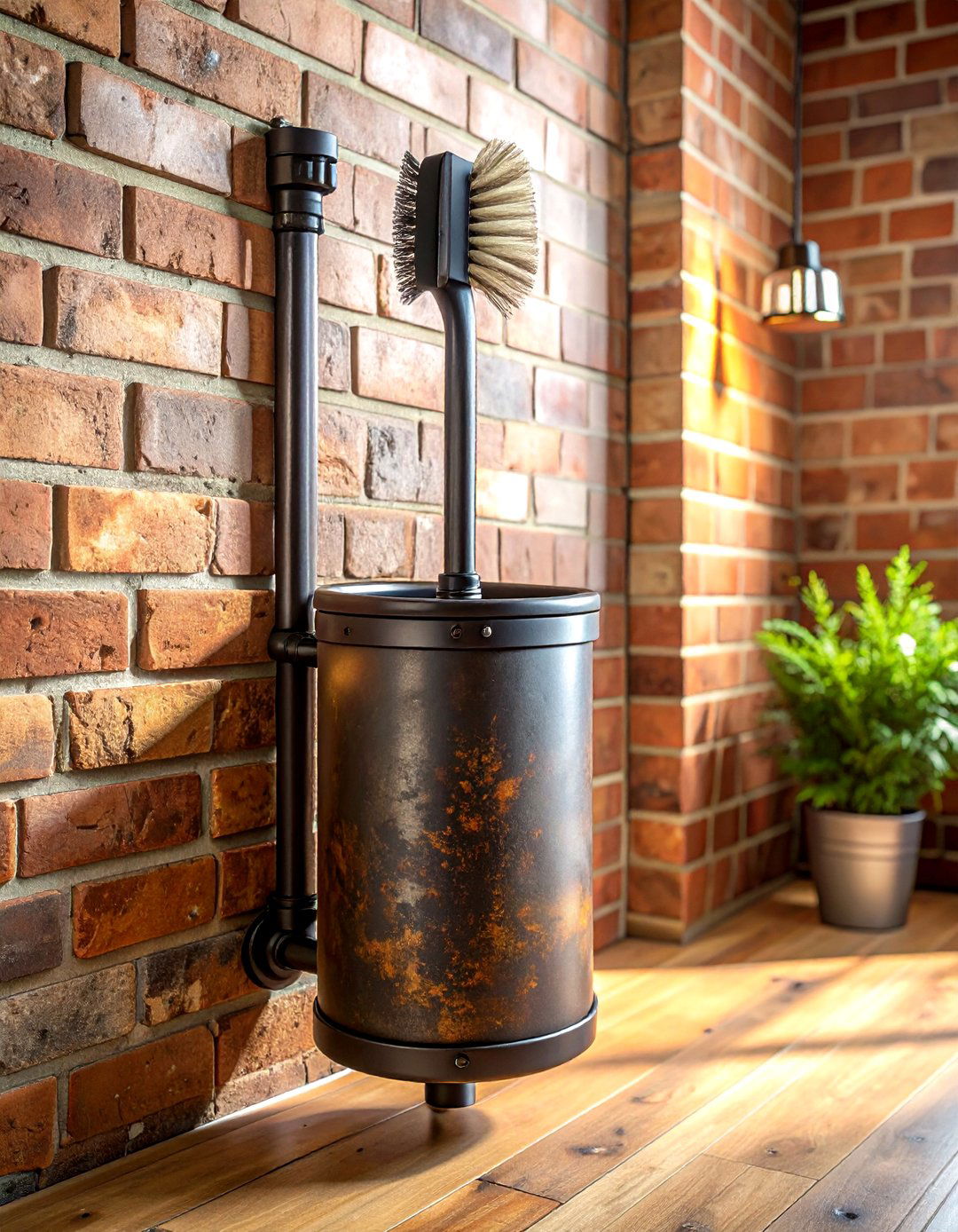 Industrial toilet brush holder - 30 toilet brush holder ideas