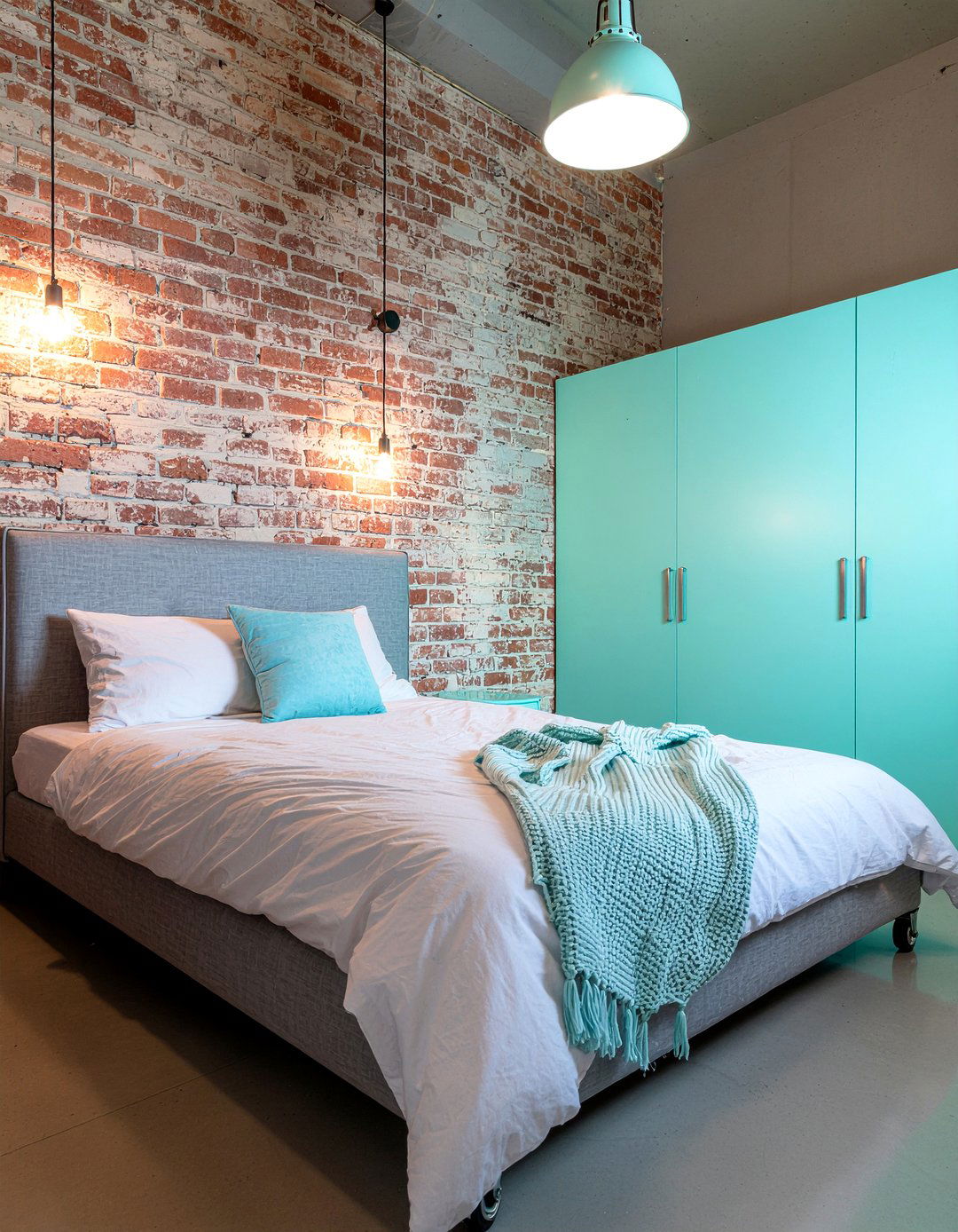 Industrial turquoise bedroom - 30 turquoise bedroom ideas