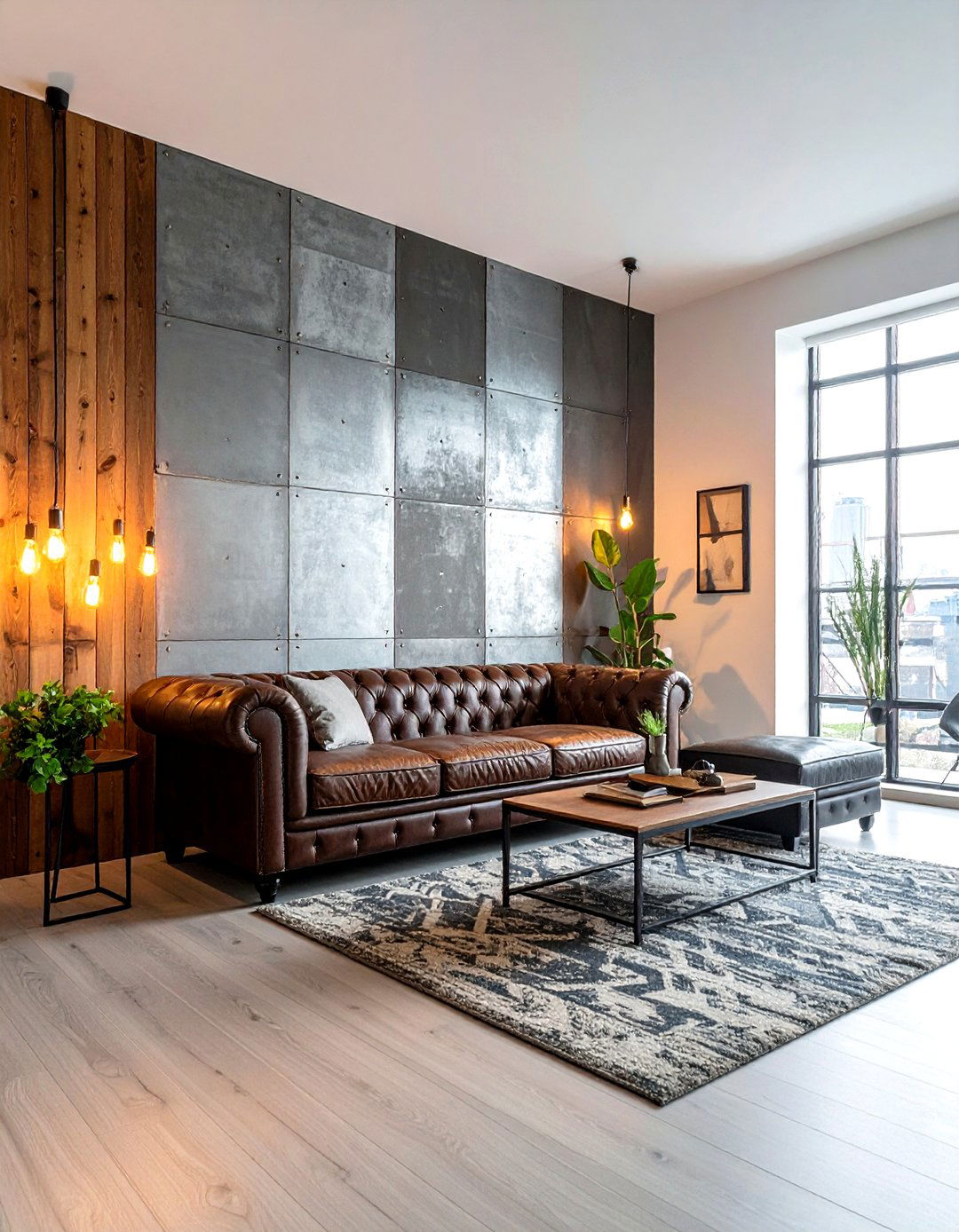 Industrial wall panels - 30 living room paneled walls ideas