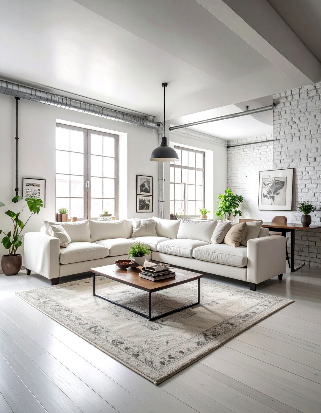 Industrial white and cream living room - 30 cream and white living room ideas