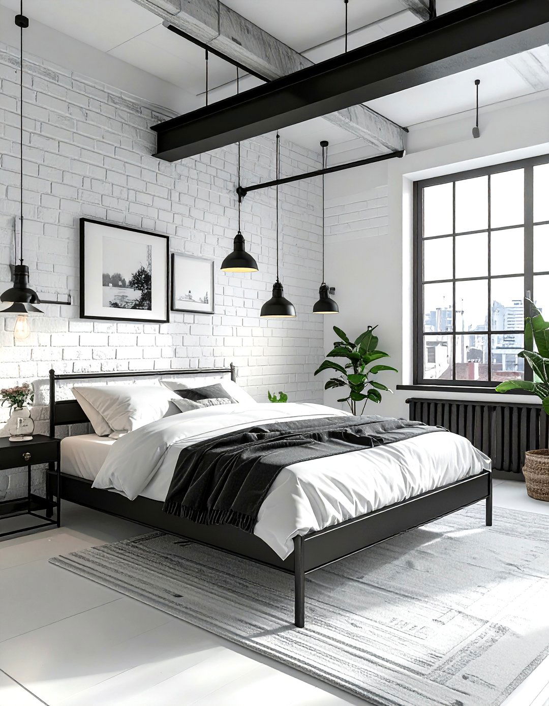 Industrial white bedroom - 30 white bedroom design ideas
