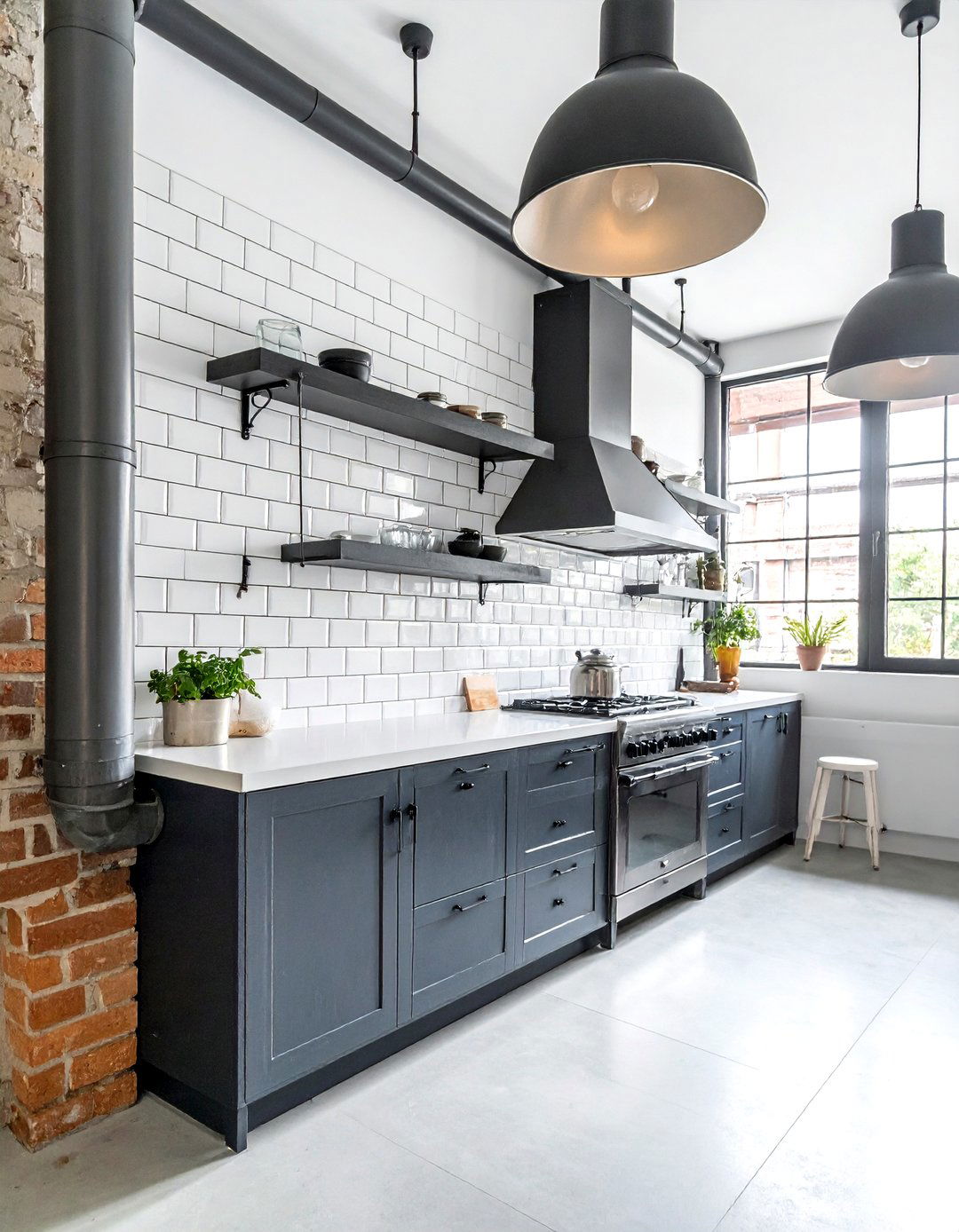 Industrial white subway tile - 30 white subway tile kitchen ideas