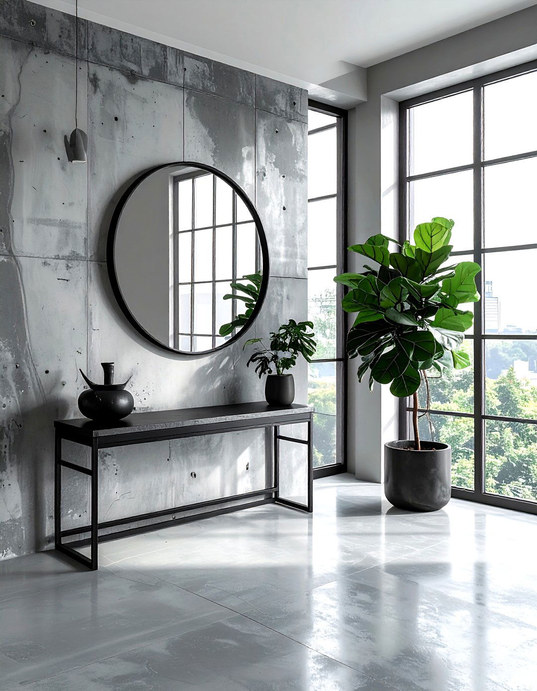 Industrial window pane mirror - 30 leaning mirror ideas