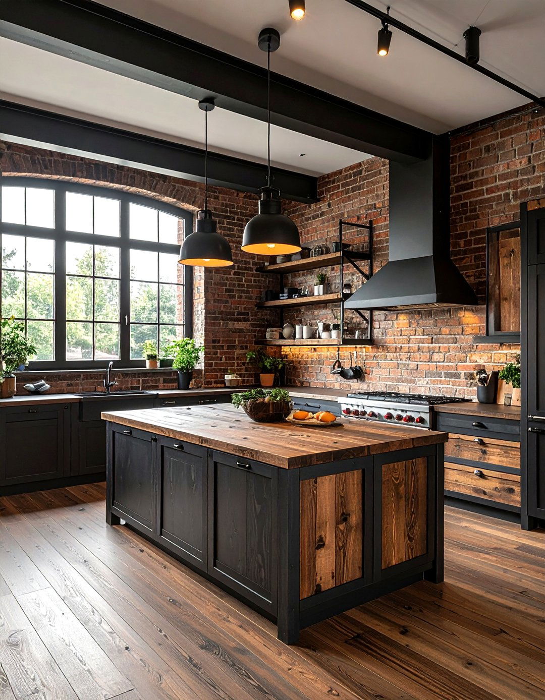 Industrial wood and metal kitchen - 30 natural wood kitchen ideas