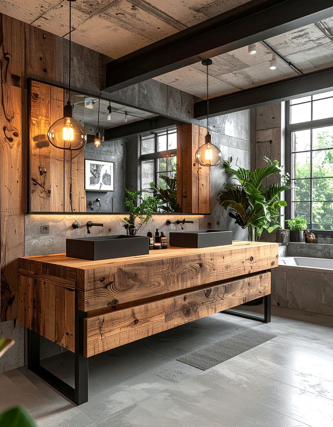Industrial wood bathroom - 30 wood accent bathroom ideas