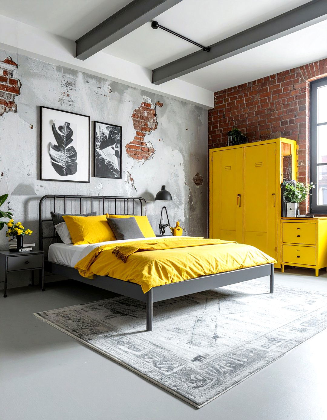 Industrial yellow bedroom - 30 yellow bedroom decor ideas