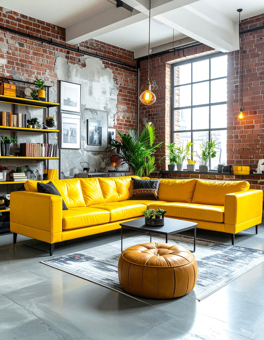 Industrial yellow living room - 30 bright yellow living room ideas