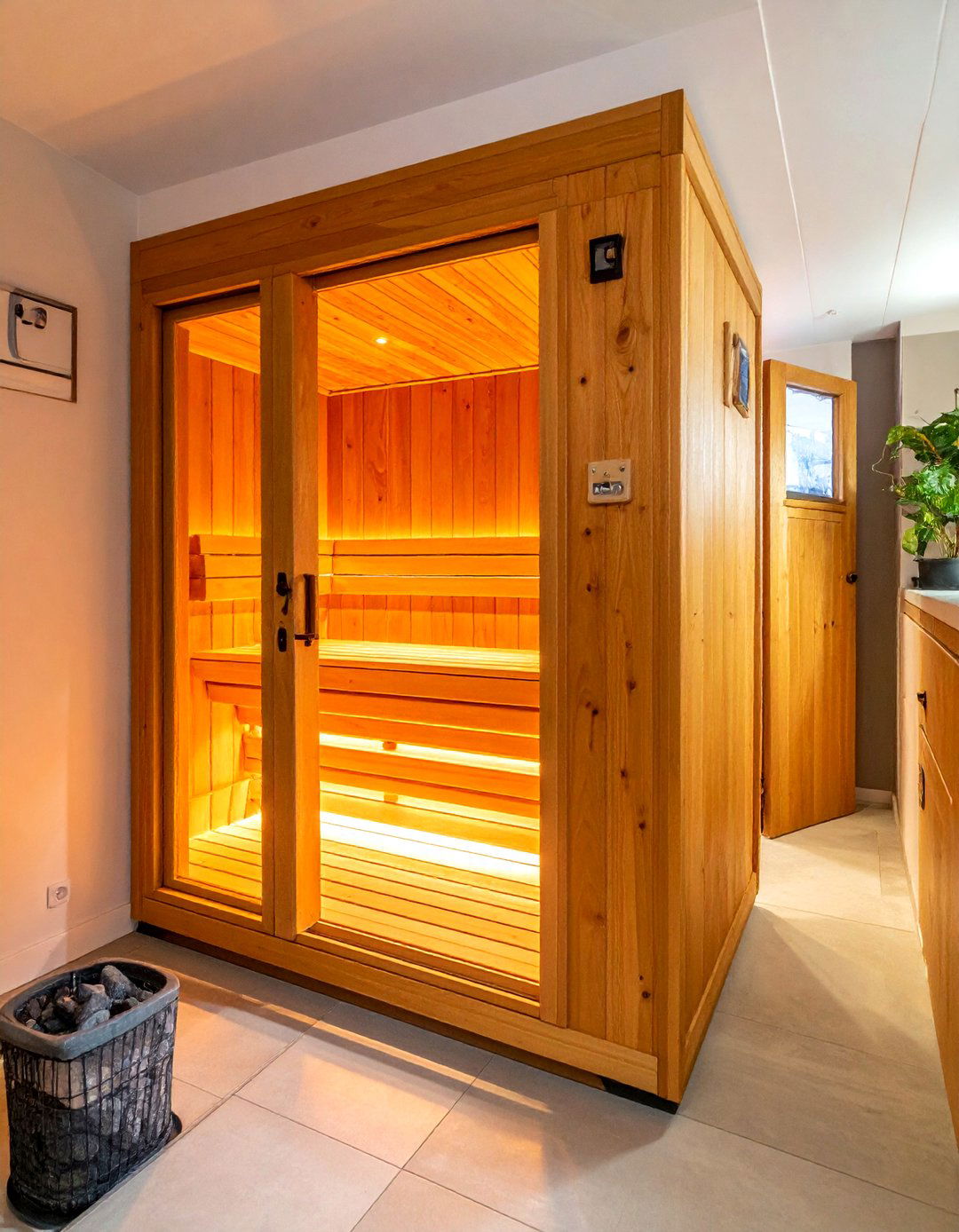 Infrared sauna cabin - 30 bathroom wellness ideas