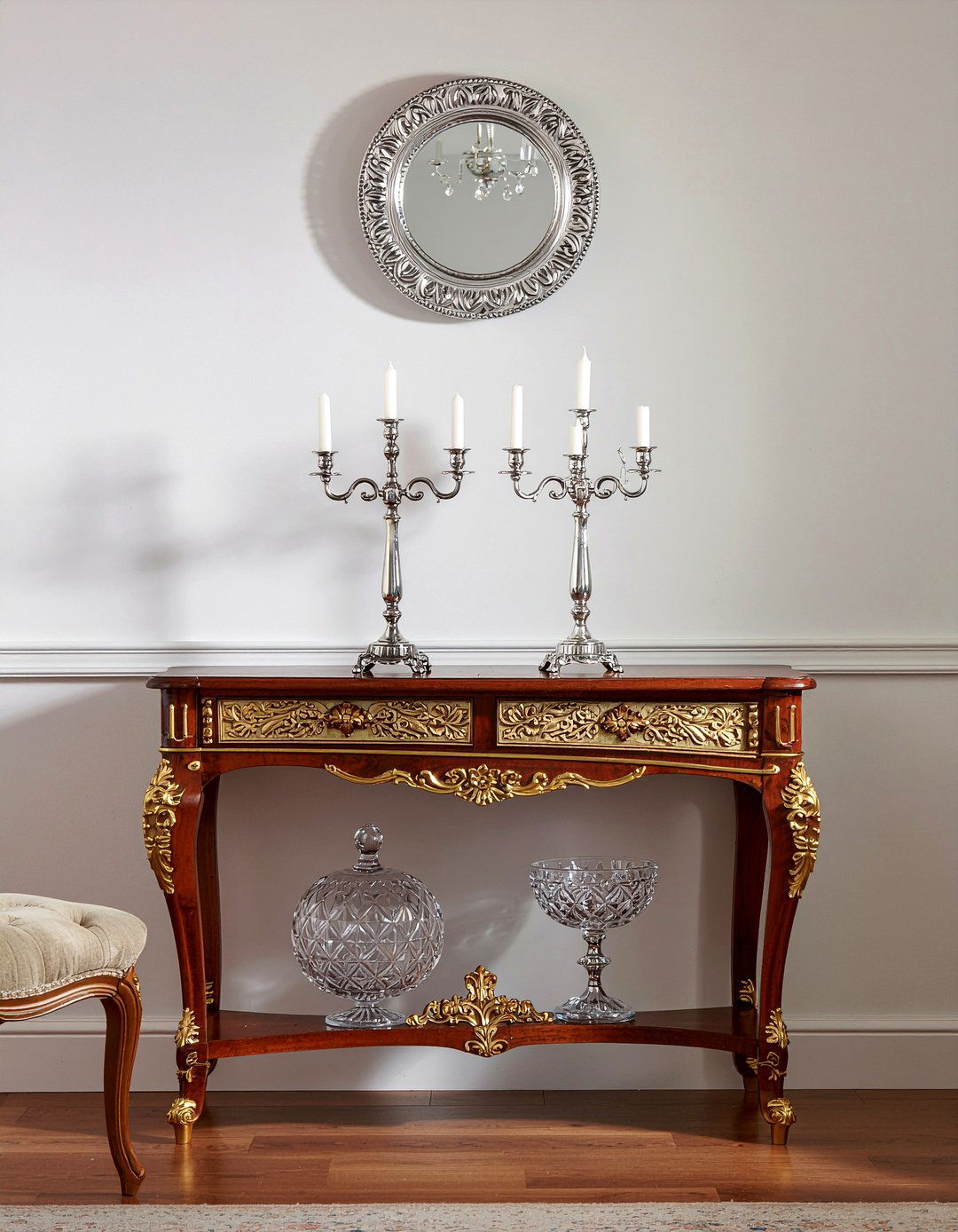 Inlaid Wood Sideboard - 30 living room Victorian furniture ideas