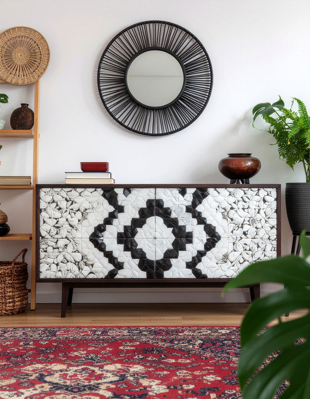 Inlay Bone Sideboard - 30 living room maximalist furniture ideas