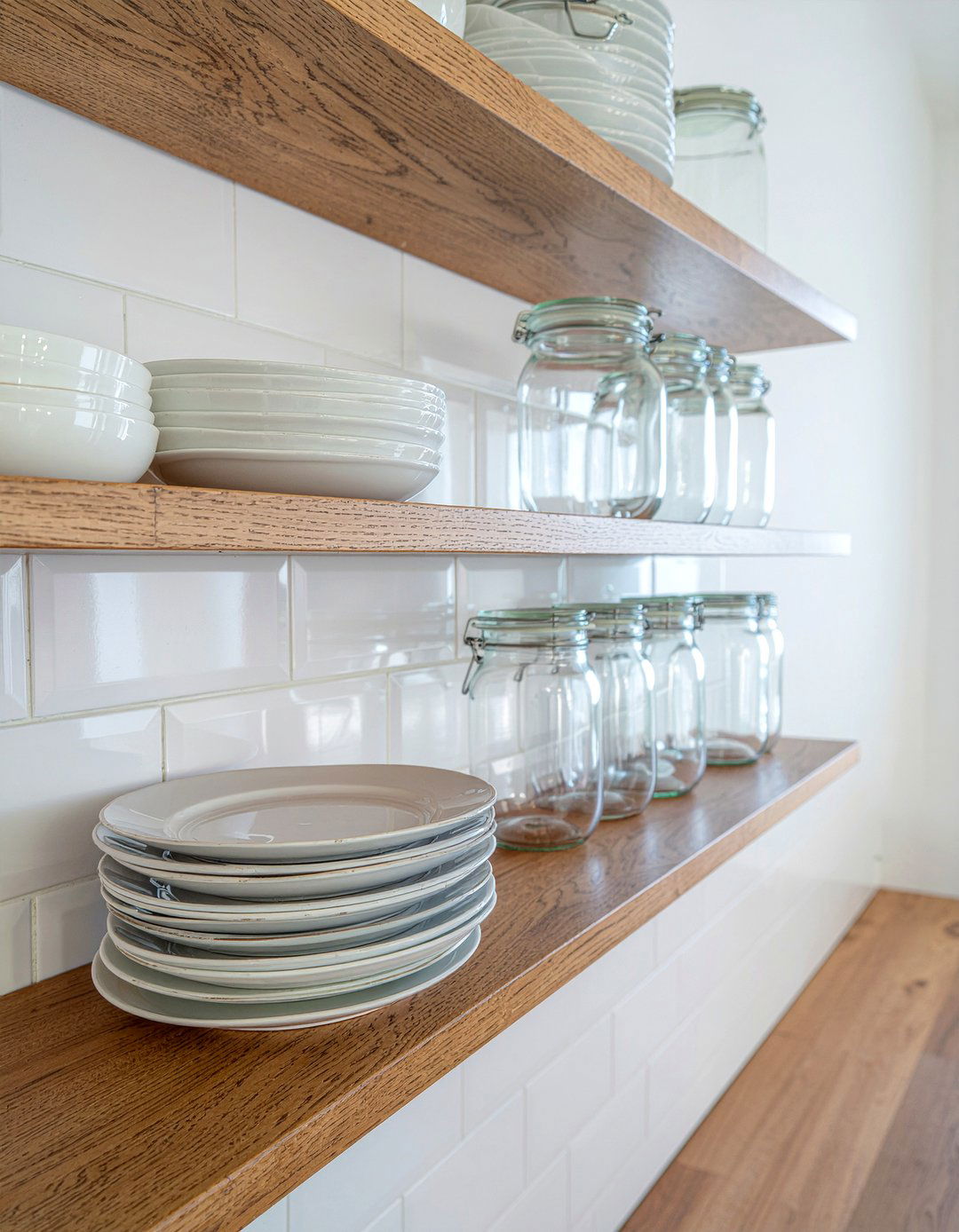 Install Open Shelving - 30 budget kitchen ideas