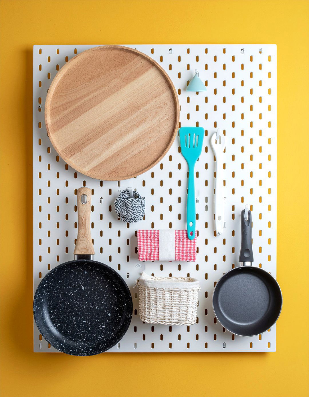 Install Pegboard Wall - 30 budget kitchen ideas