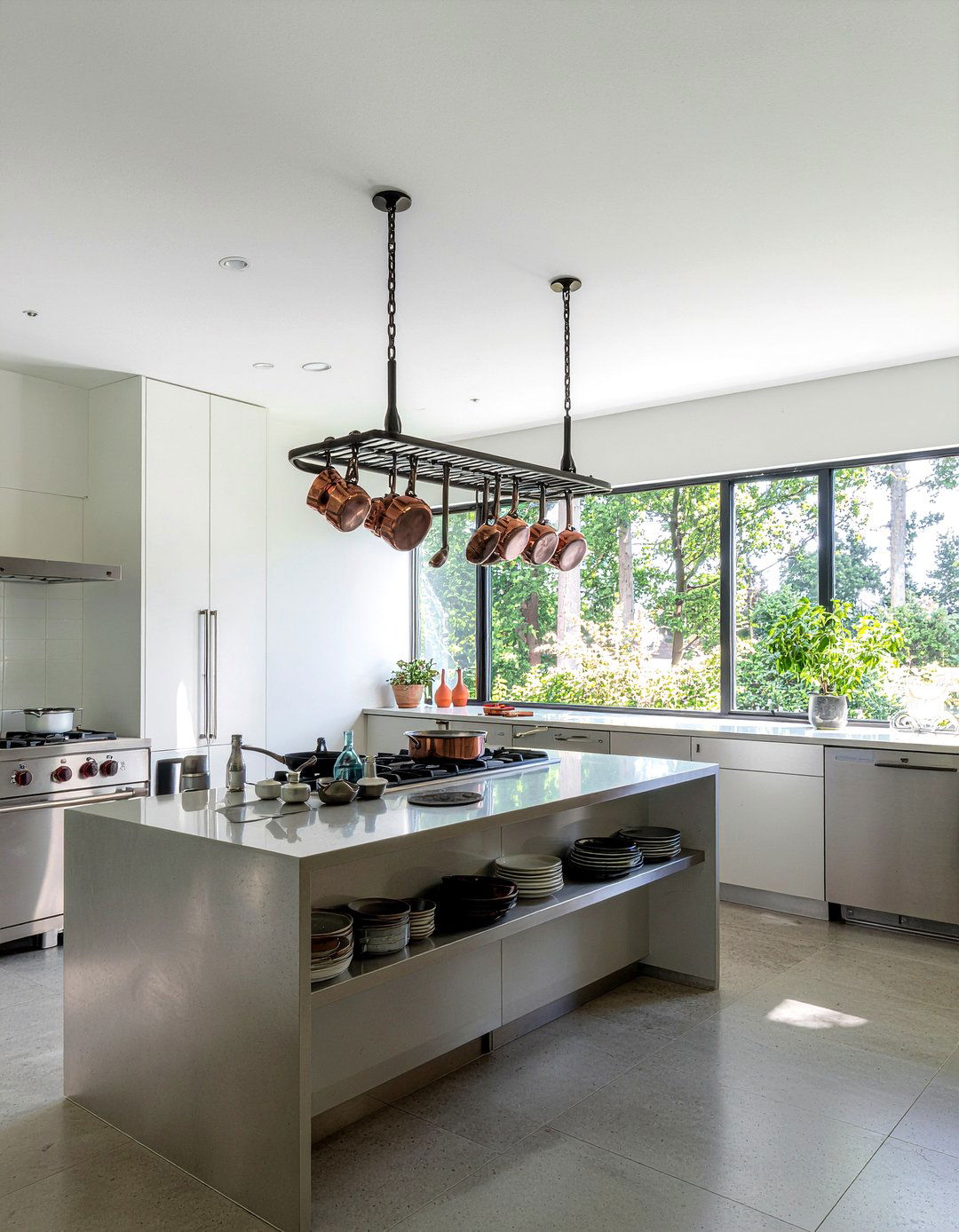 Install Pot Rack - 30 quick kitchen update ideas