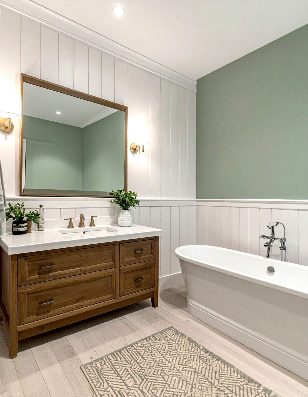 Install board and batten - 30 weekend bathroom projects