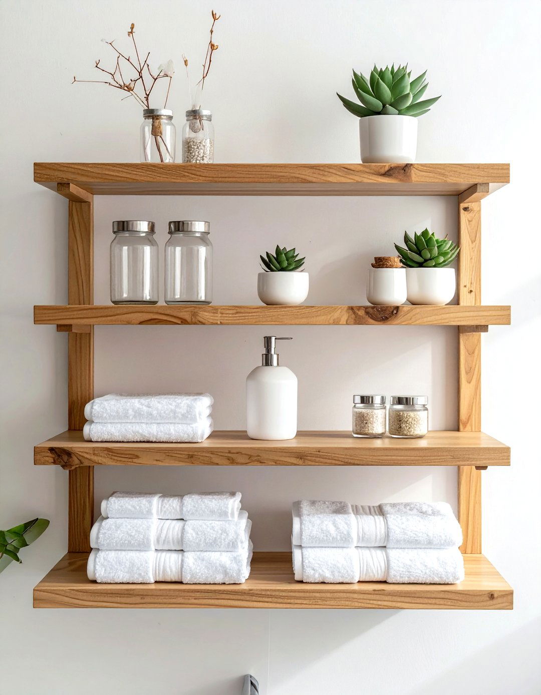 Install floating shelves - 30 weekend bathroom projects
