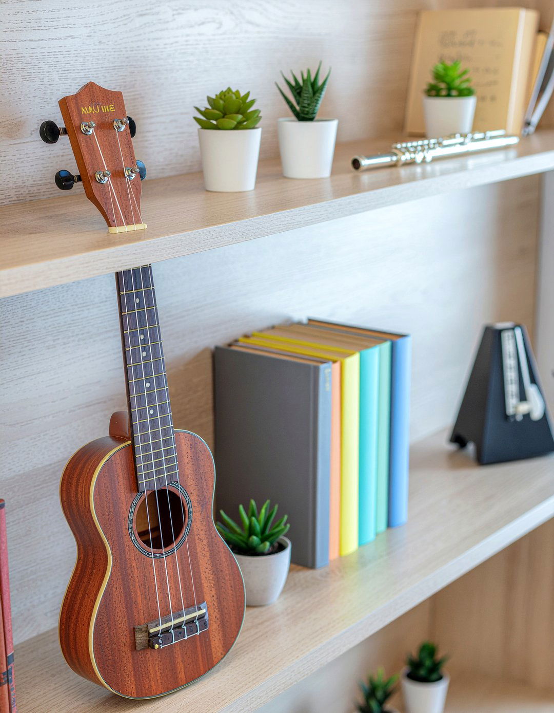 Instrument Display Shelf - 30 music themed living room ideas