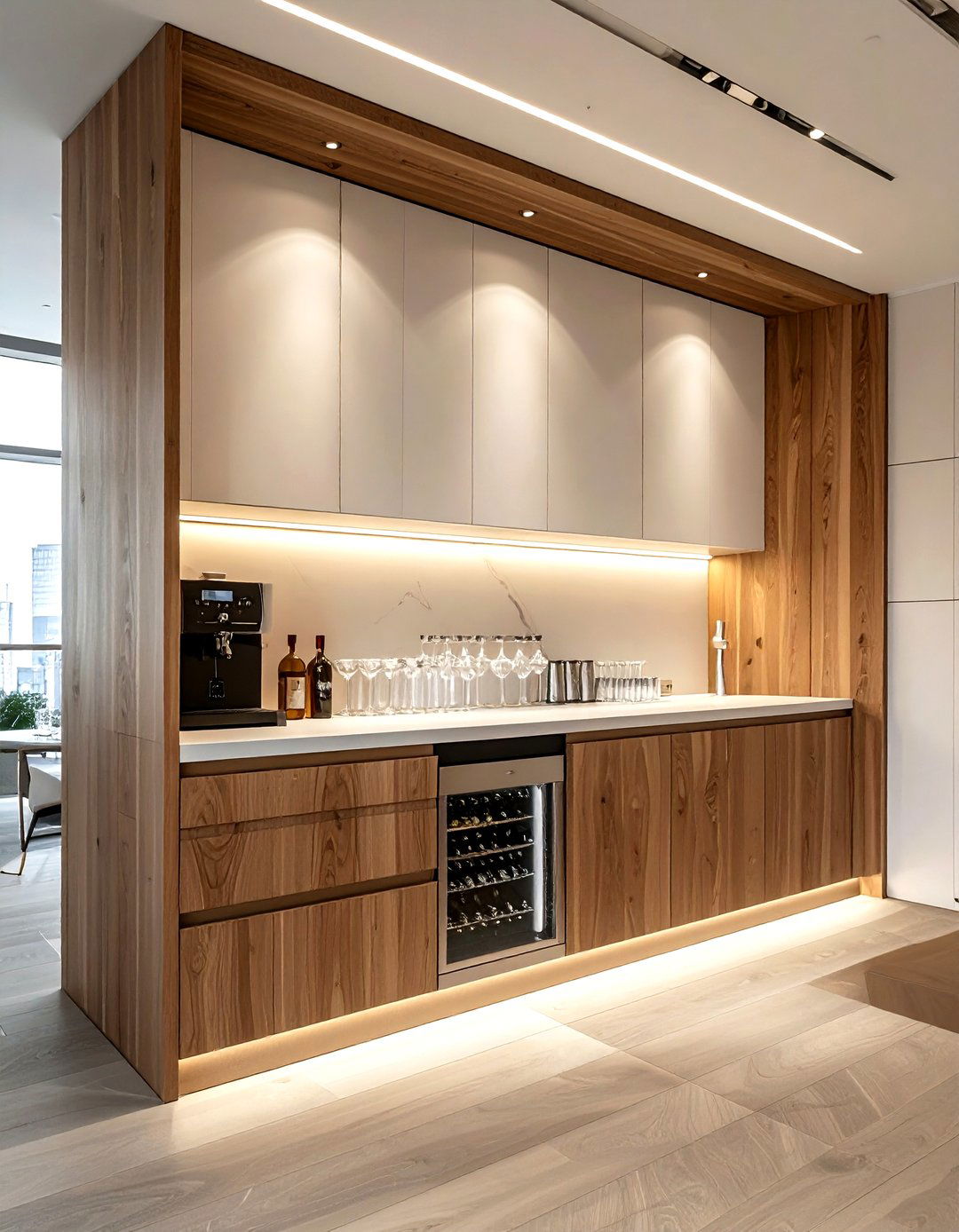 Integrated Appliance Drink Station - 30 kitchen home bar ideas