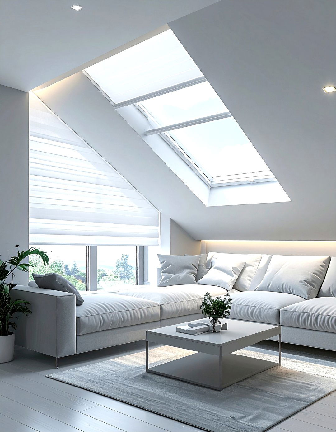Integrated Blind Living Room Skylight - 30 living room skylights