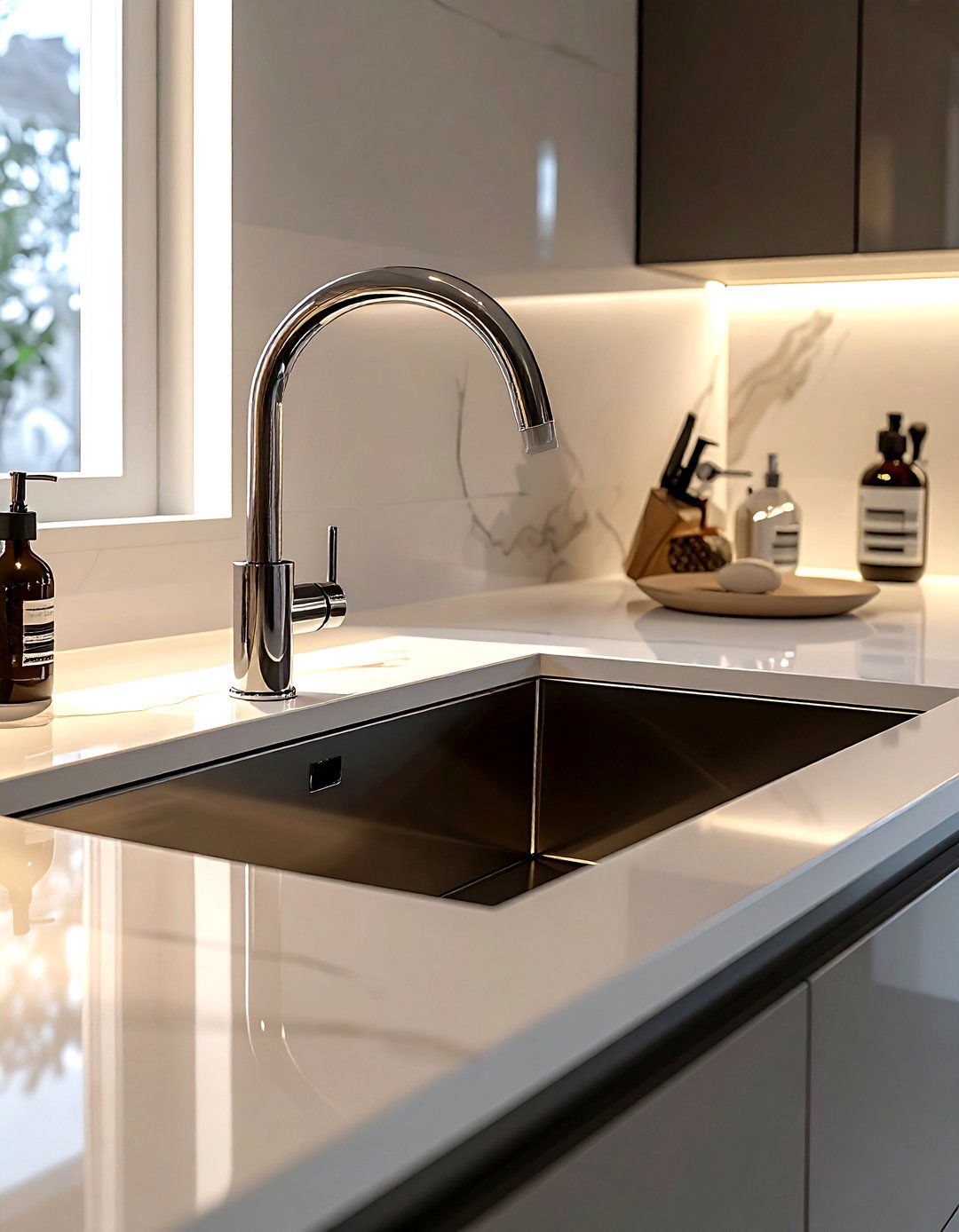 Integrated Corian Sink - 30 Corian kitchen ideas
