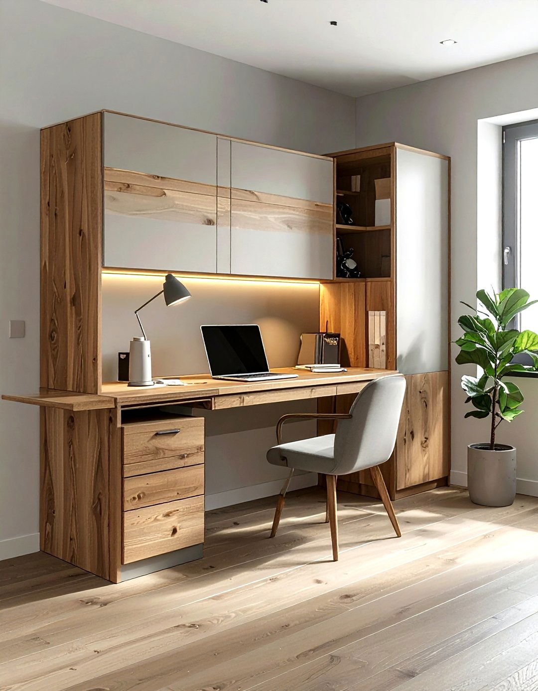 Integrated Desk Cabinet Unit - 30 living room cabinet storage ideas