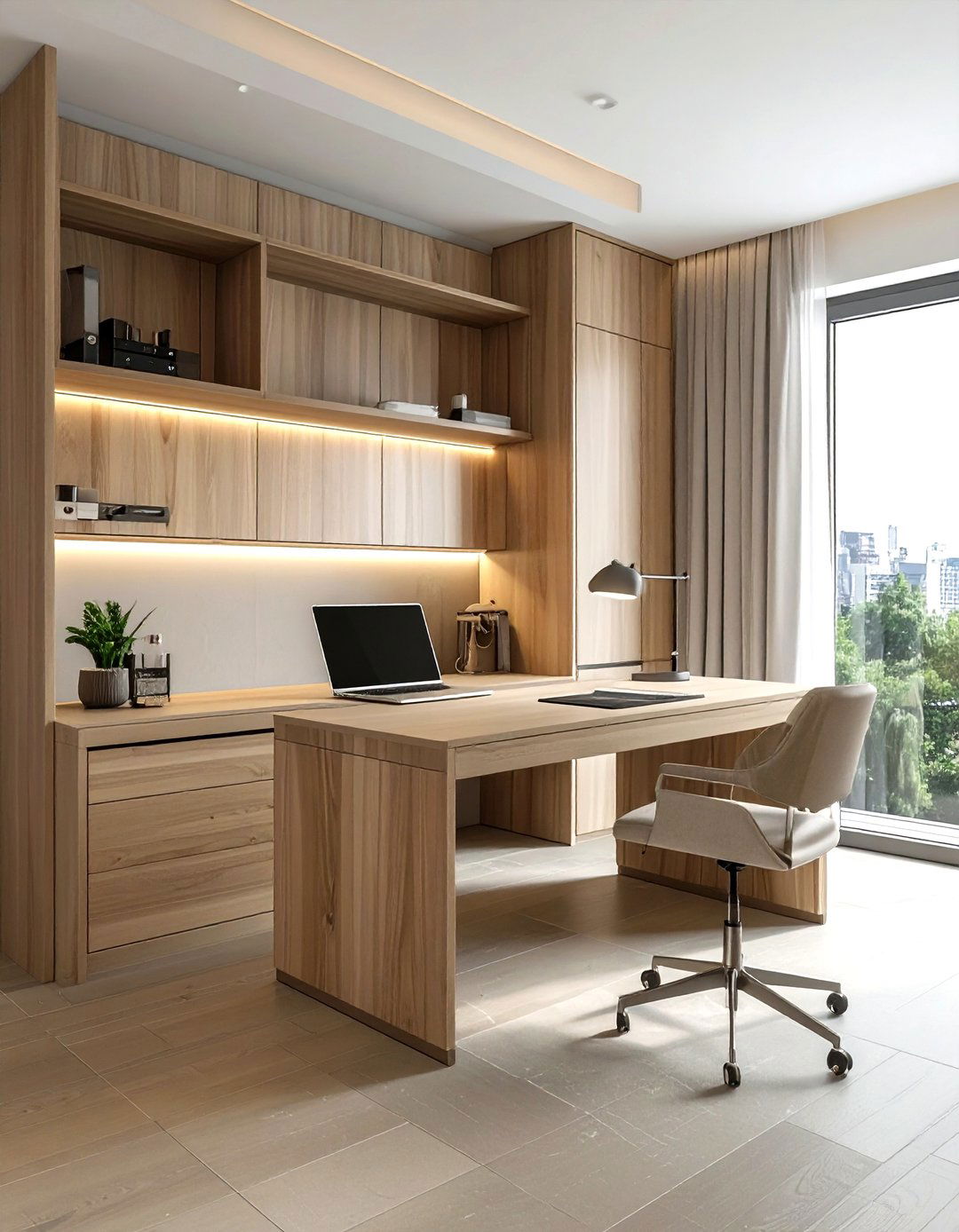 Integrated Desk Cabinet - 30 bedroom cabinet storage ideas