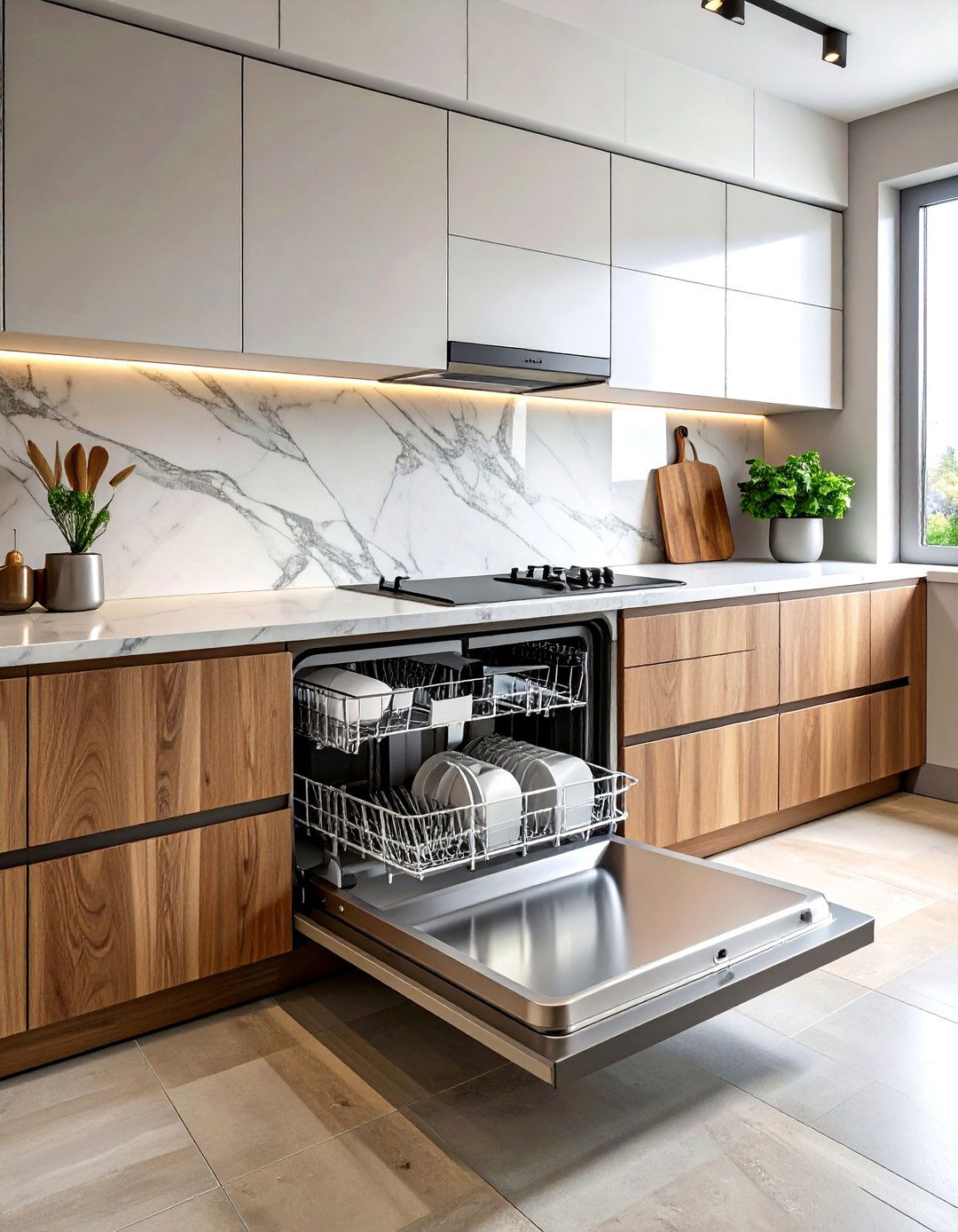 Integrated Dishwasher - 30 kitchen timeless element ideas