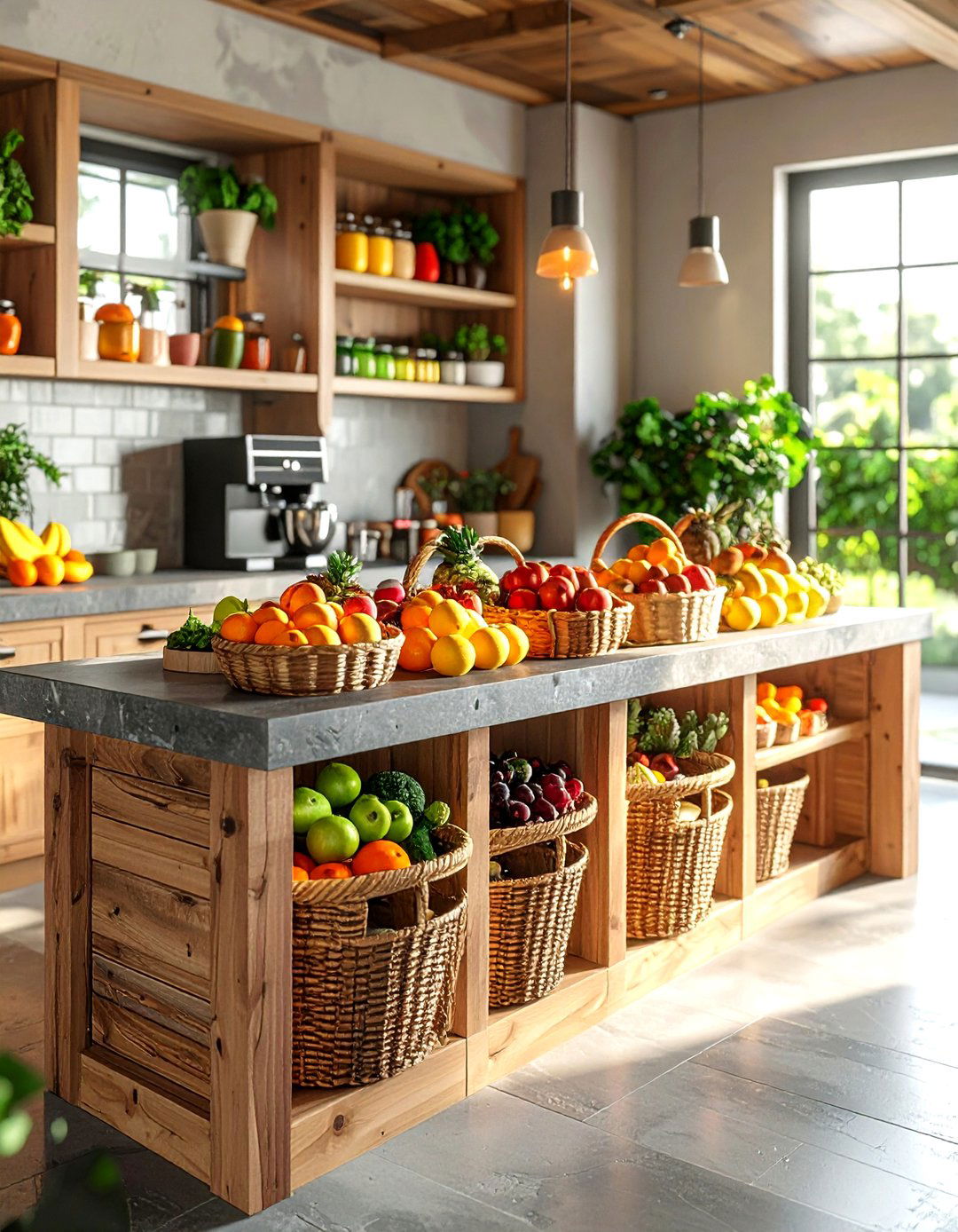 Integrated Fruit Basket Juice Bar - 30 kitchen juice bar ideas