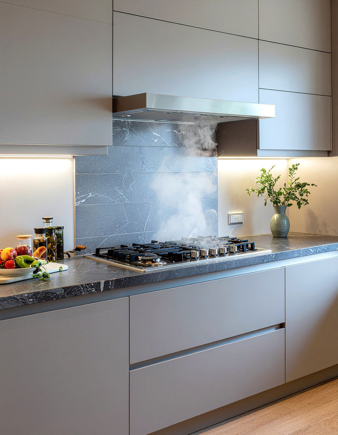 Integrated Induction Venting - 30 induction cooktop kitchen ideas