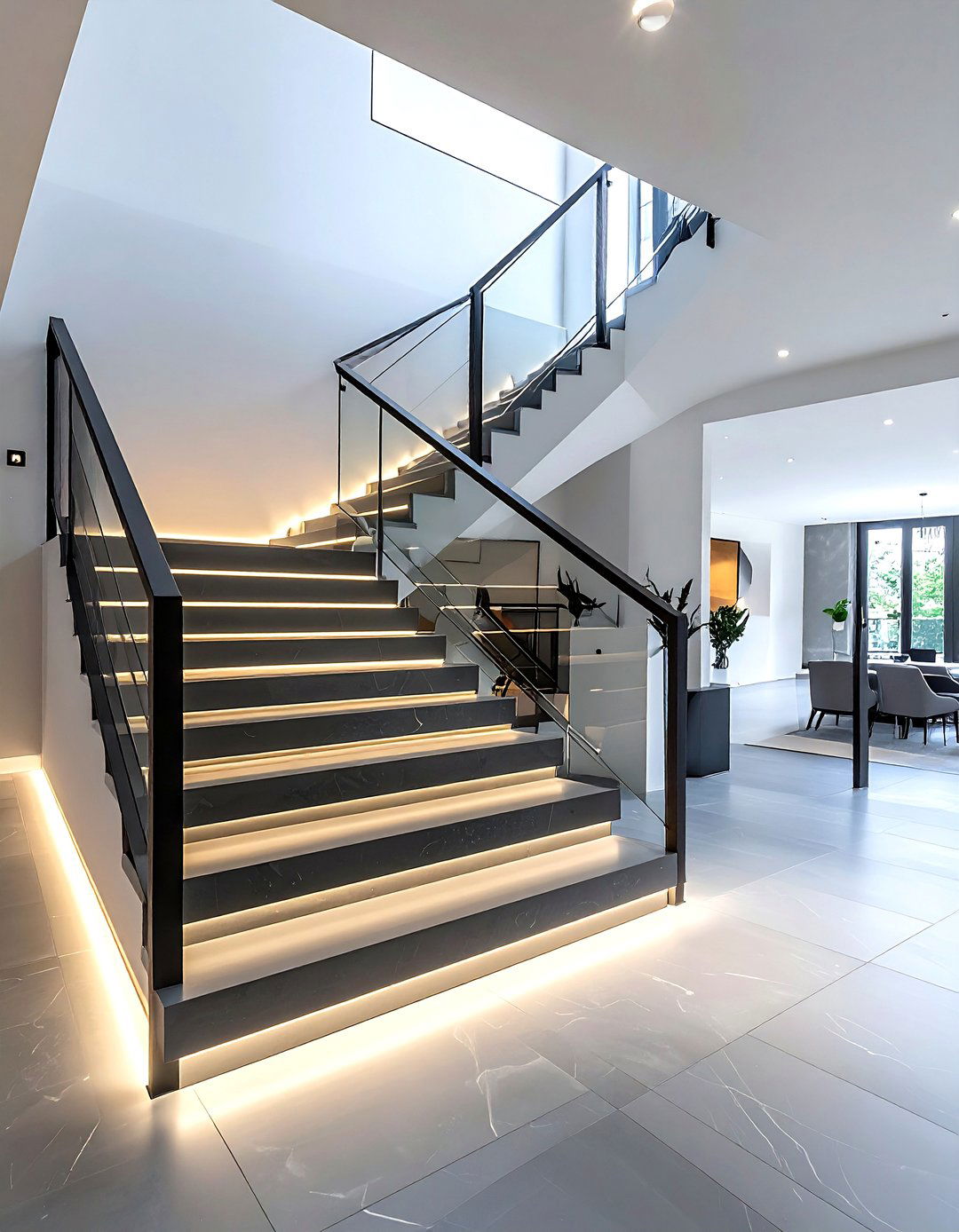 Integrated LED railing - 30 stair railing ideas