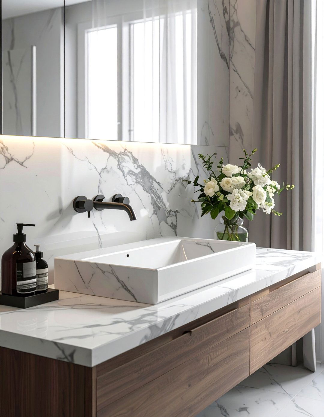 Integrated Marble Sink - 30 bathroom sink ideas