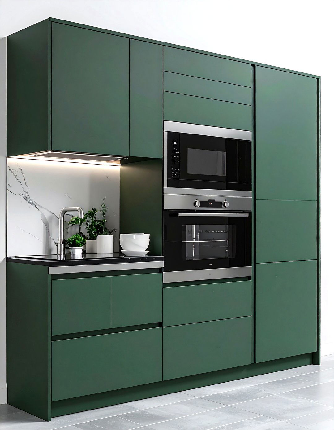 Integrated Microwave Cabinet - 30 kitchen alcove ideas