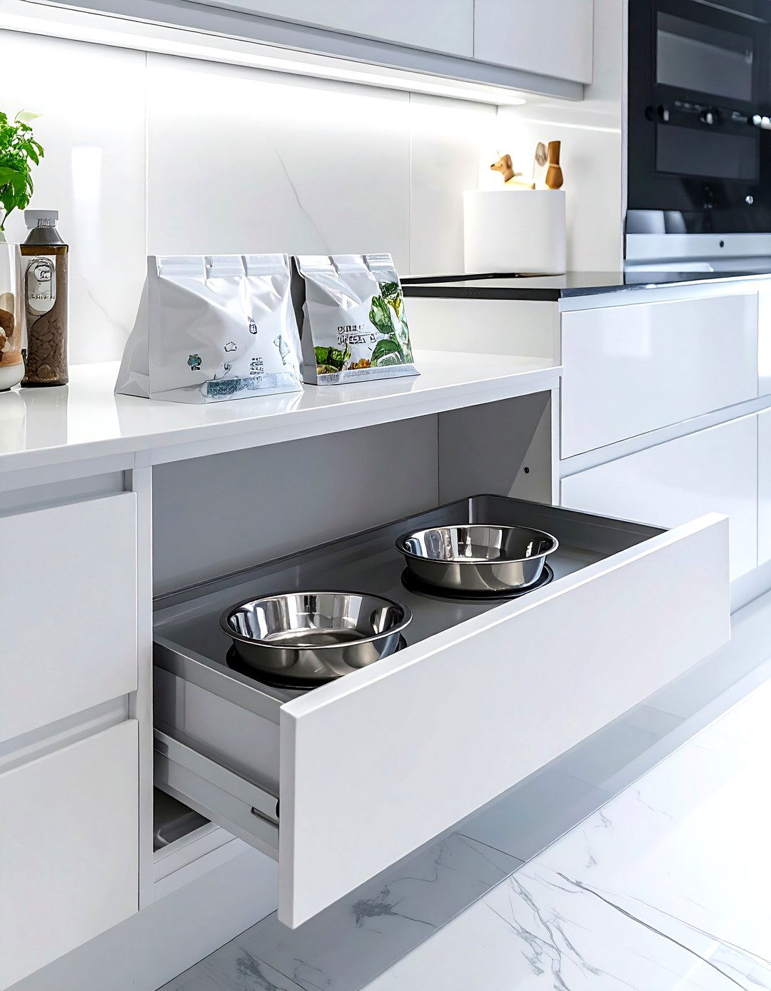 Integrated Pet Station - 30 kitchen storage solutions