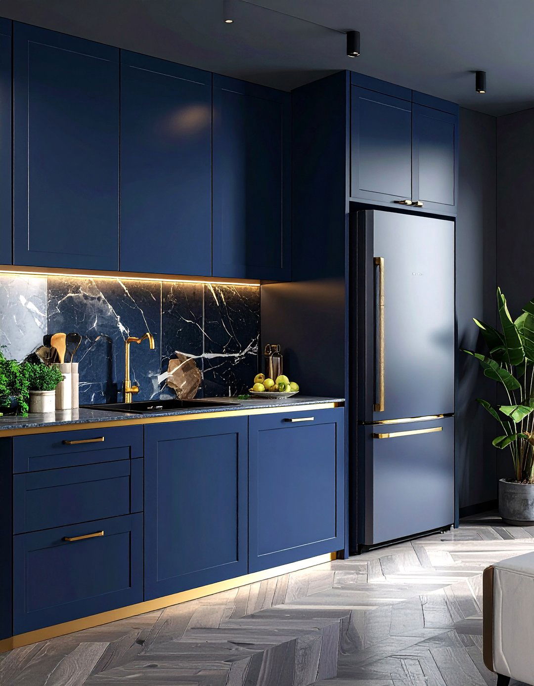 Integrated Refrigerator Cabinet - 30 tall cabinet kitchen ideas