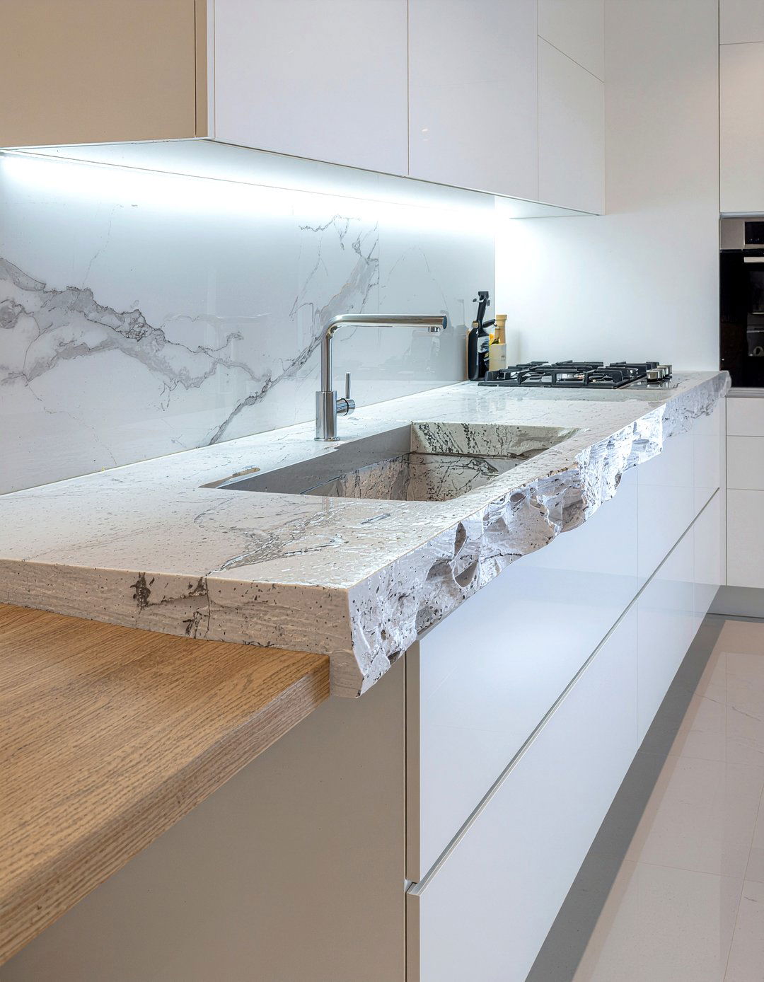 Integrated Stone Bar Sink - 30 bar sink kitchen ideas