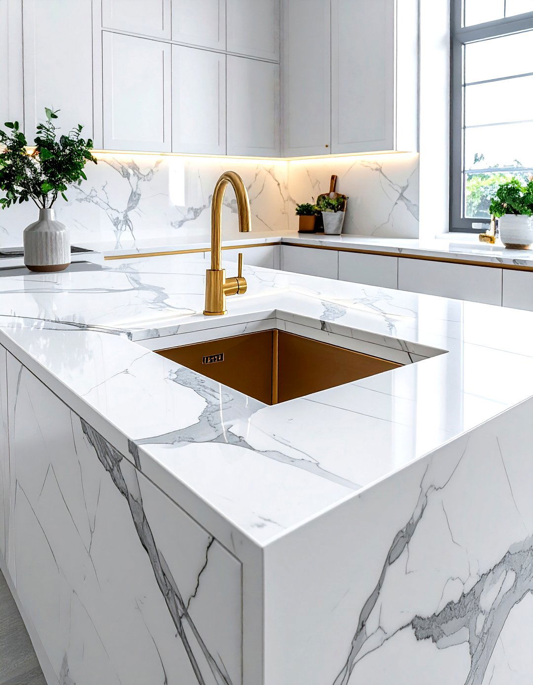 Integrated Stone Sink - 30 kitchen sink ideas