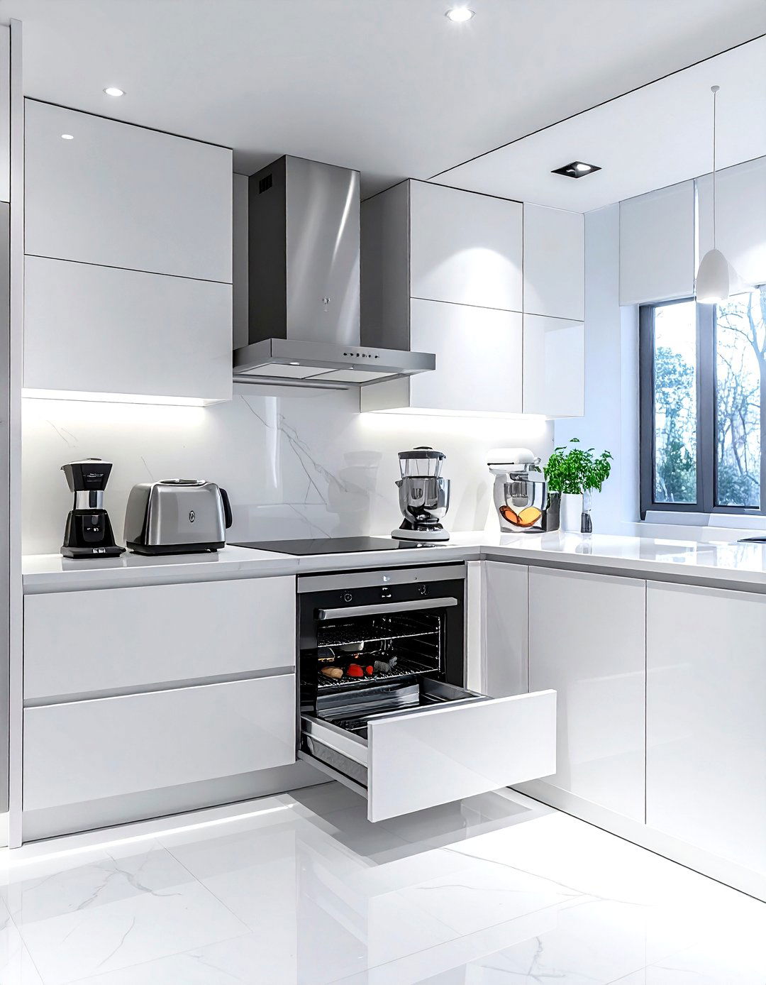 Integrated appliance garage station - 30 kitchen built-in storage ideas