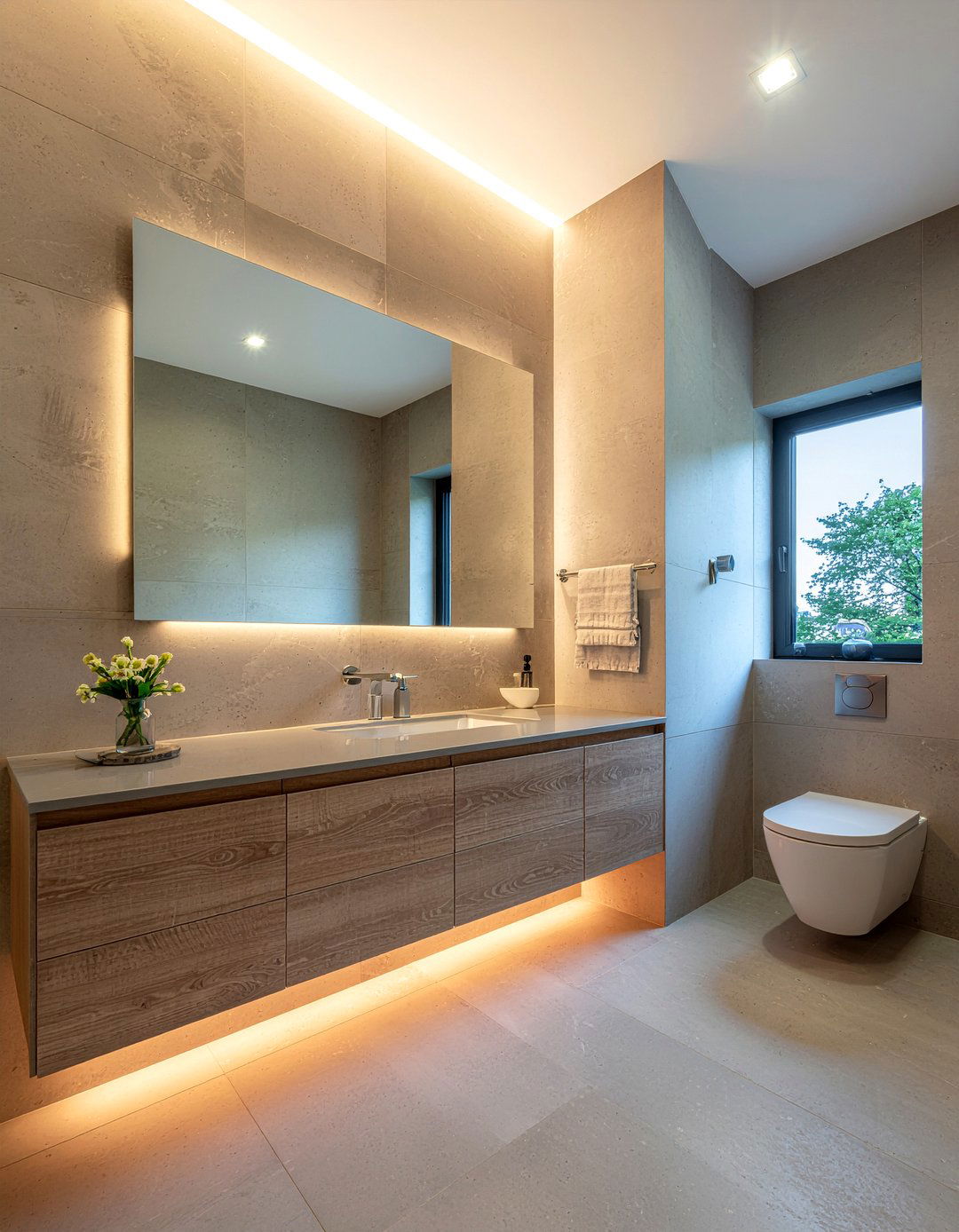 Integrated bathroom lighting - 30 bathroom built-in ideas