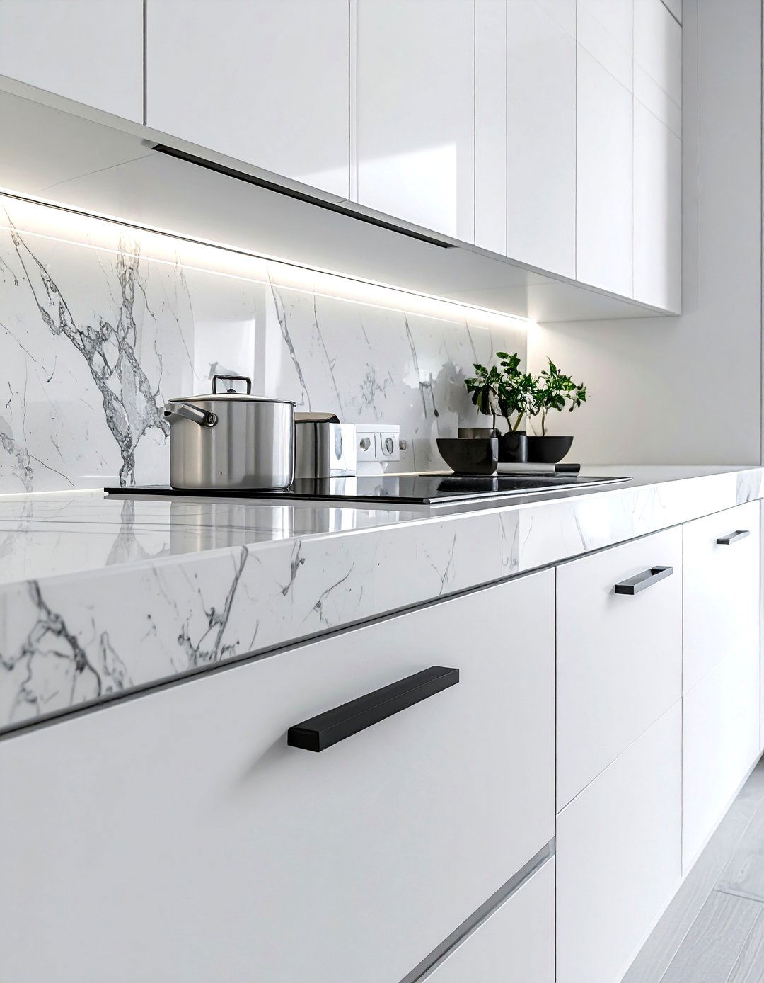 Integrated cabinet handles - 30 DIY kitchen cabinet ideas