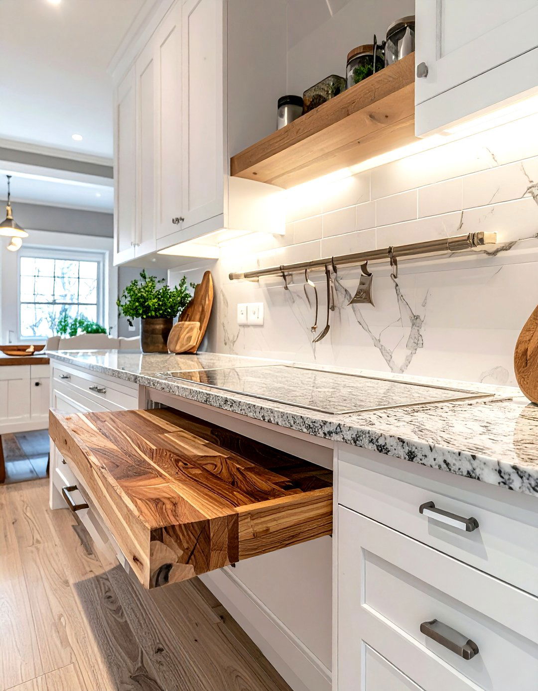 Integrated cutting board station - 30 kitchen built-in storage ideas
