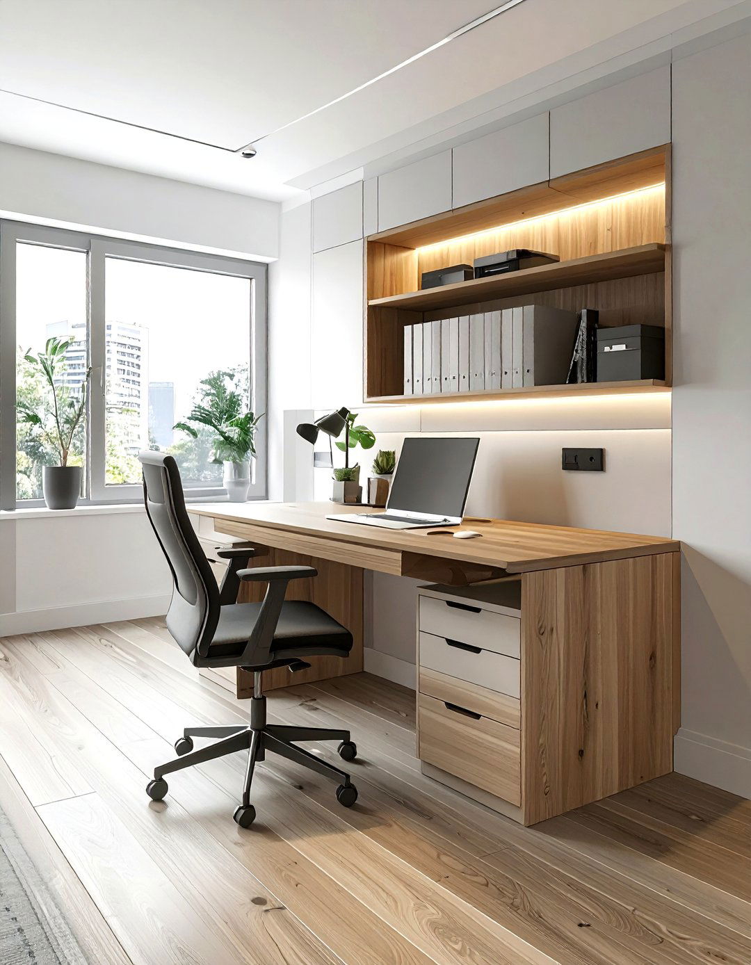 Integrated desk workstation - 30 living room built-in cabinets