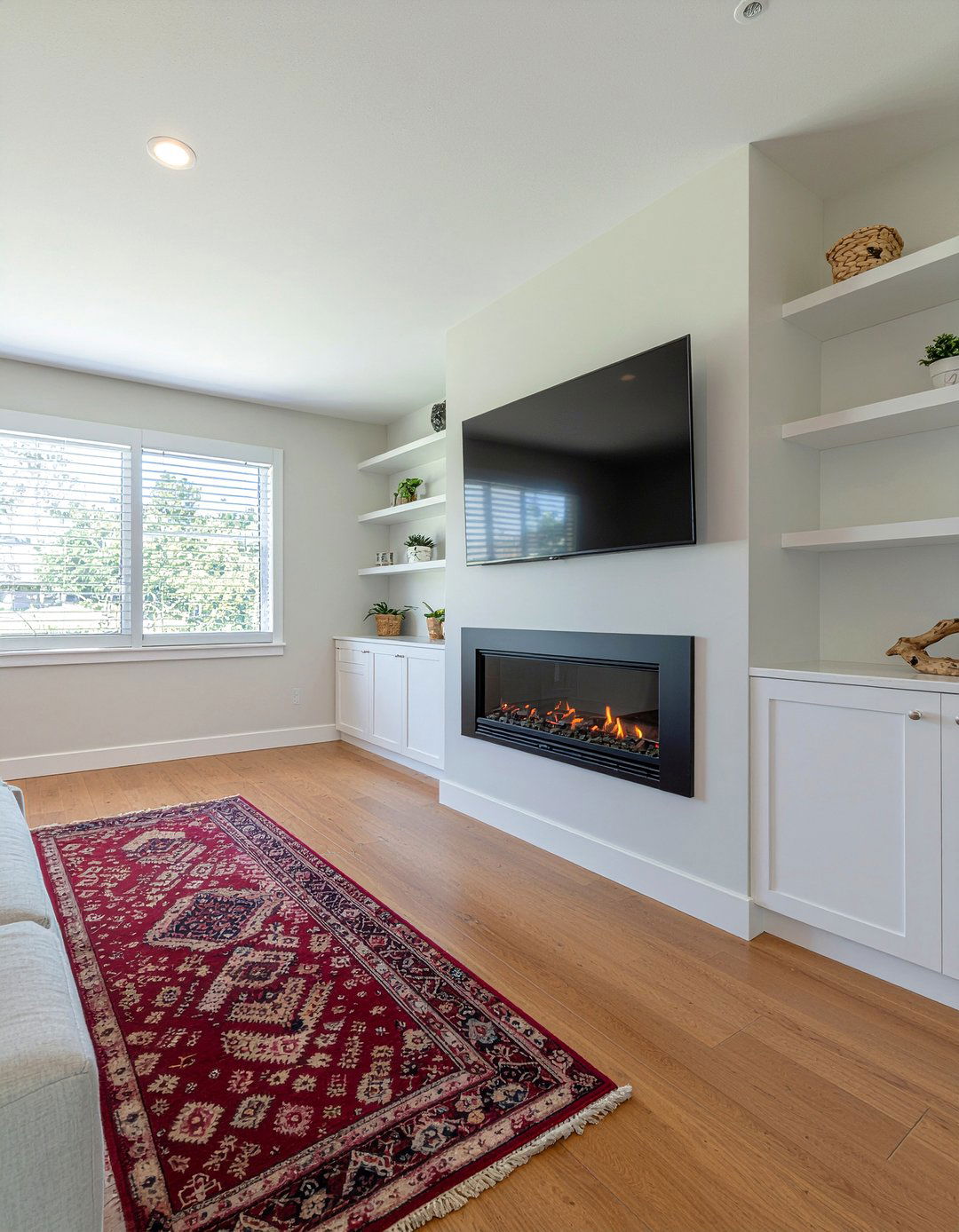 Integrated fireplace entertainment center - 30 living room wall unit ideas