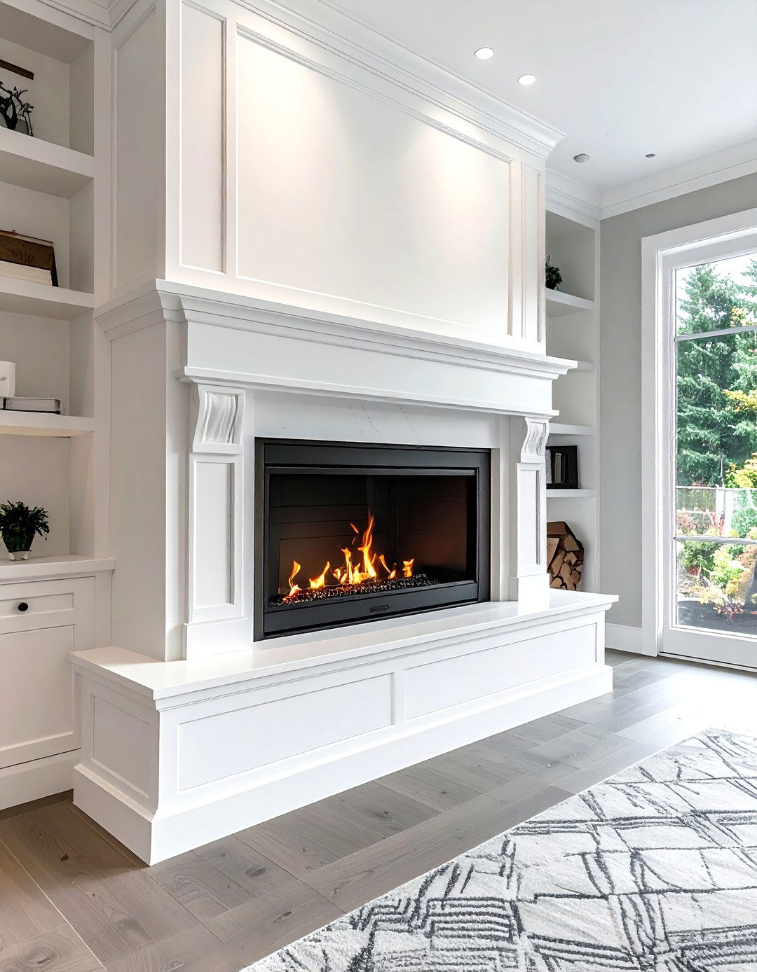 Integrated fireplace media center - 30 living room media cabinet ideas