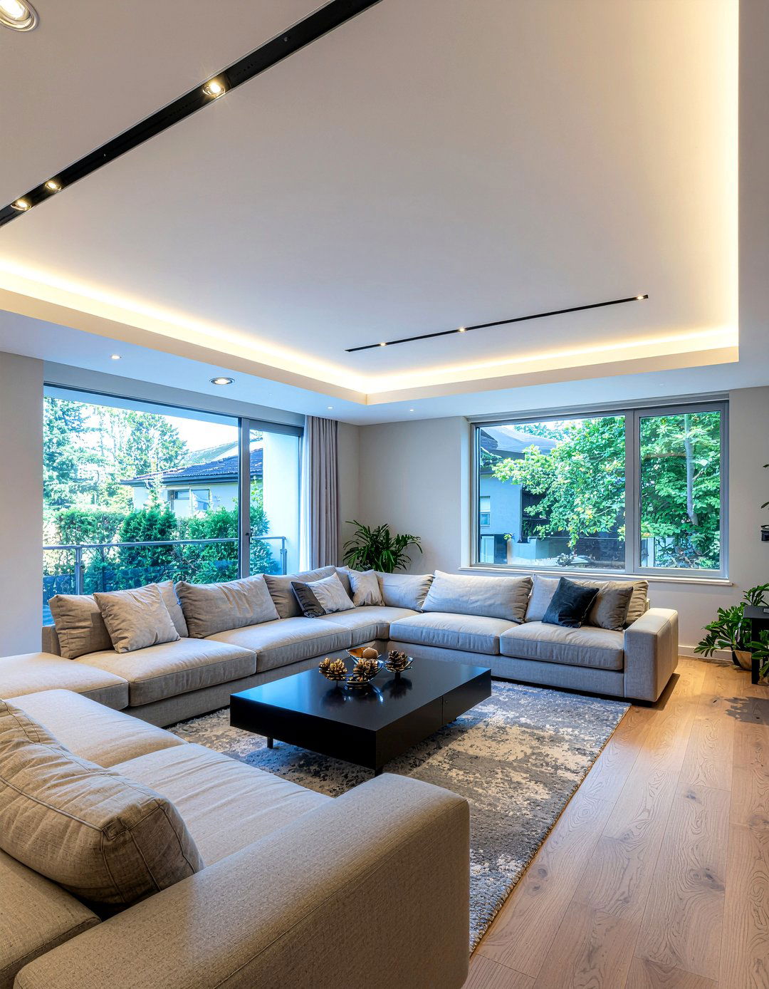 Integrated lighting ceiling beams - 30 exposed beam living room ideas