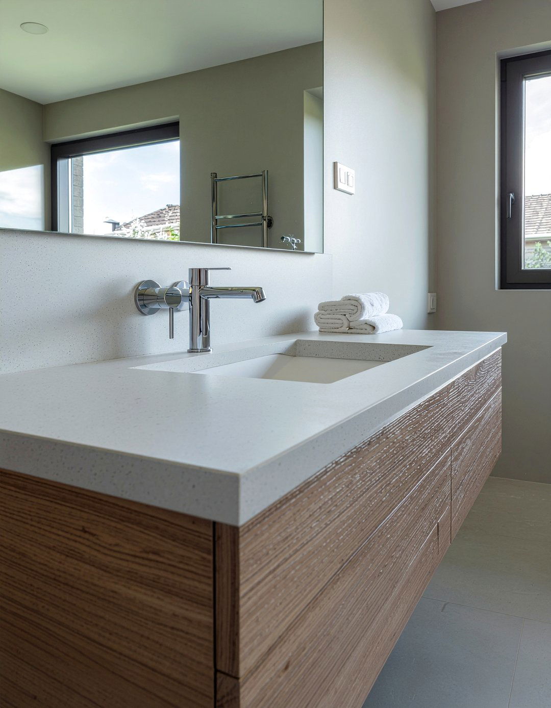 Integrated sink bathroom countertop - 30 bathroom countertop ideas