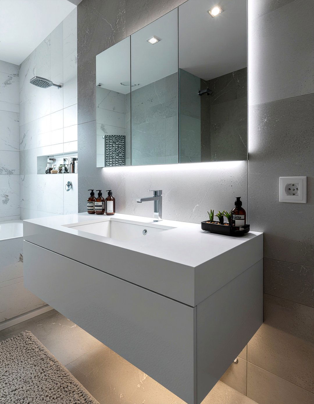 Integrated sink bathroom vanity - 30 bathroom built-in vanity ideas