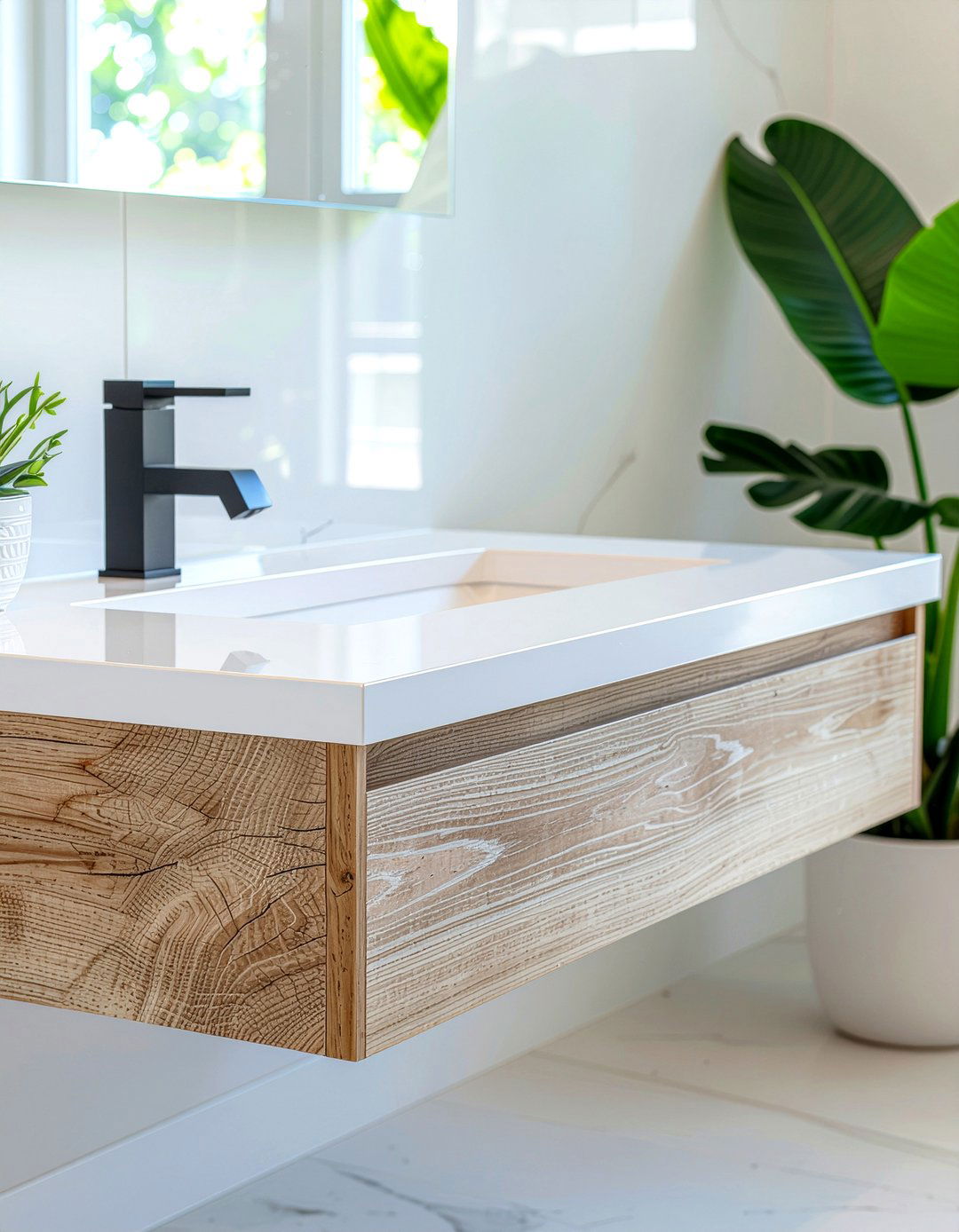 Integrated sink countertop - 30 luxury bathroom fixture ideas