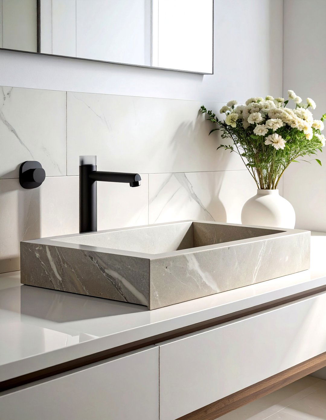 Integrated soapstone sink - 30 soapstone bathroom ideas