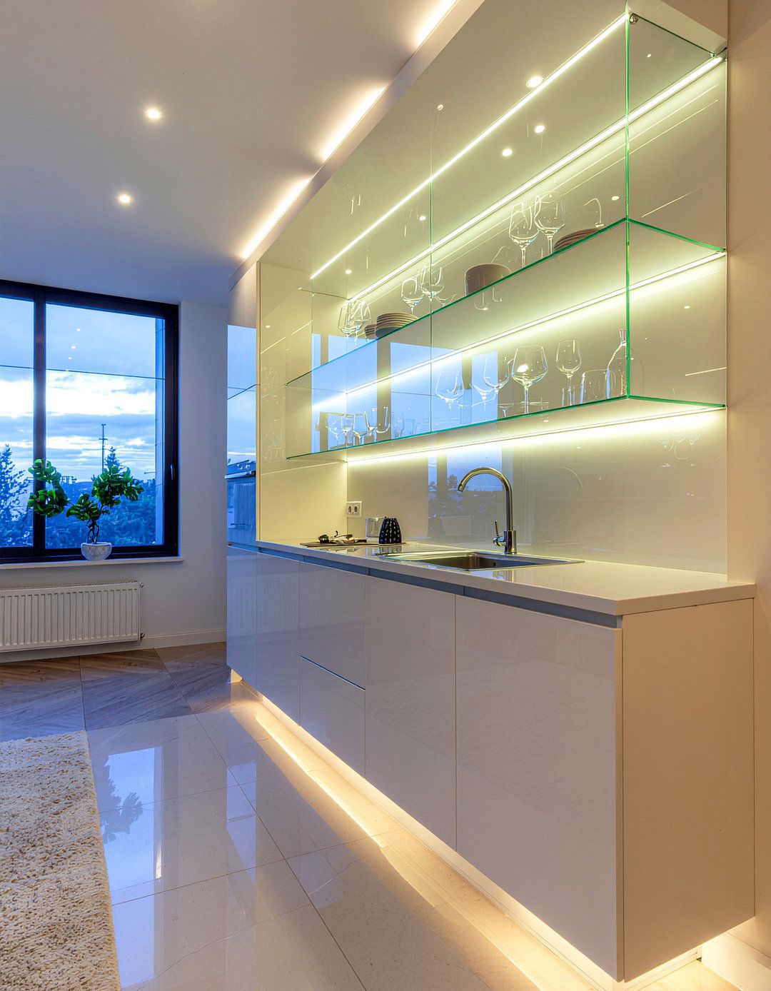 Internal Cabinet Lighting - 30 glass front kitchen cabinet ideas