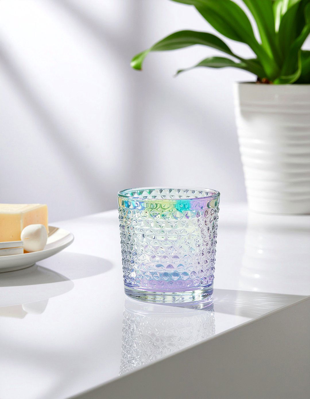 Iridescent Glass Bathroom Tumbler - 30 bathroom tumbler ideas
