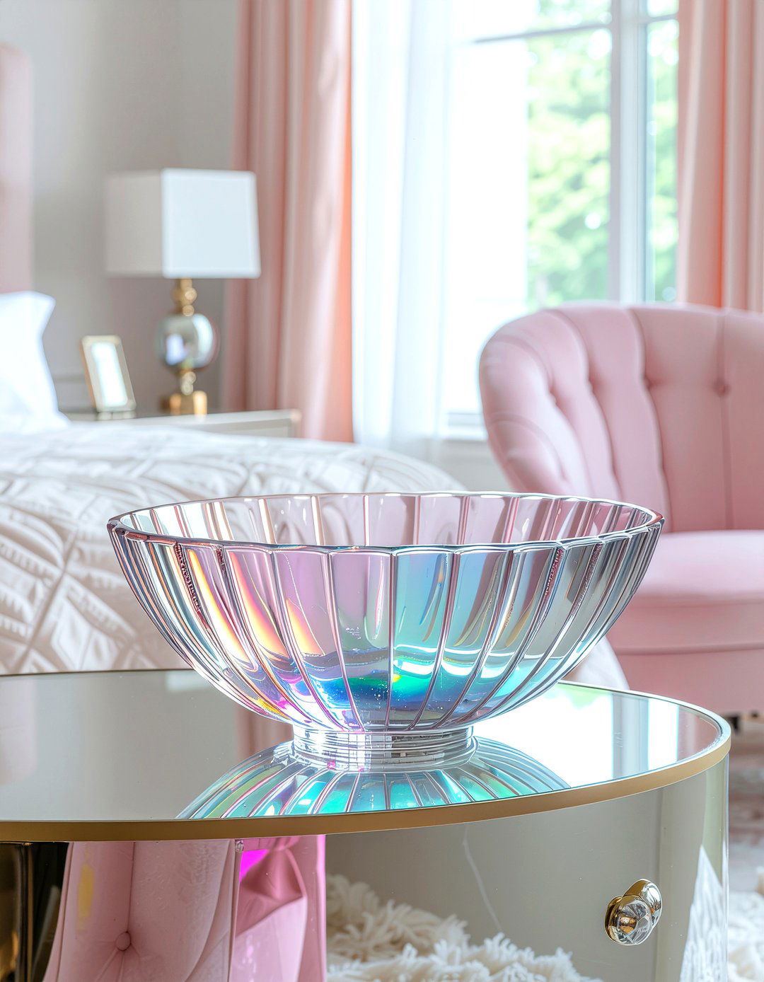 Iridescent Glass Dish - 30 bedroom trinket dishes